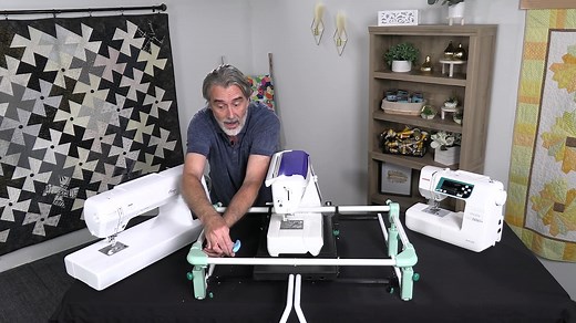 George Moore gives a full demonstration of the Mini Quilter by Grace. This amazing product is the most affordable and compact way to turn a domestic sewing machine into a quilting system. We have just received a shipment of the mini quilters and George describes a special offer with an Exclusive Bonus. Hurry, this bonus offer is while supplies last! Click here for more information: https://www.moores-sew.com/shop/grace-mini-quilter-frame/ | Moore's Sewing