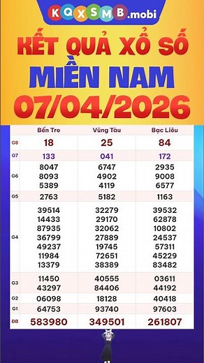 Southern Vietnam Lottery Results April 7, 2026 - Southern Vietnam Lottery - XSMN Tuesday - xosomi...
