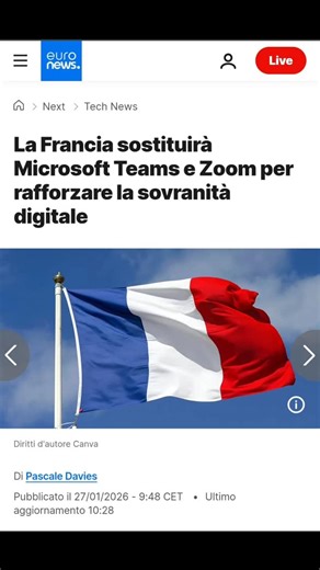 Lucio Golino on Instagram: "La decisione, annunciata dal ministro delegato alla Funzione pubblica e alla Riforma dello Stato, David Amiel, rientra nella strategia più ampia di sovranità digitale della Francia: ridurre la dipendenza da fornitori di software stranieri e riprendere il controllo sulle infrastrutture digitali critiche. Secondo il governo, l’obiettivo principale non è solo tecnologico, ma anche politico e di sicurezza: garantire la riservatezza delle comunicazioni elettroniche pubblic