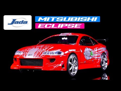 Brian's Mitsubishi Eclipse Red with Graphics Remix (2001) Movie 1/24 Diecast Model Car by Jada