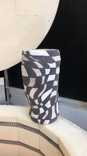 Ceramic Art Showcase: Textured Cylindrical Pot