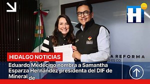 🔴EDUARDO MEDÉCIGO NOMBRA A SAMANTHA ESPARZA HERNÁNDEZ PRESIDENTA DEL DIF DE MINERAL DE LA REFORMA Mineral de la Reforma, Hgo., 10 de septiembre de 2024 - El presidente municipal de Mineral de la Reforma, Eduardo Medécigo Rubio, entregó formalmente el nombramiento a Samantha Esparza Hernández como presidenta del Patronato del Sistema DIF Municipal. El acto fue acompañado por la lectura oficial del nombramiento a cargo del secretario general del ayuntamiento, Abdón Suárez Alvarado. Ante parte de 