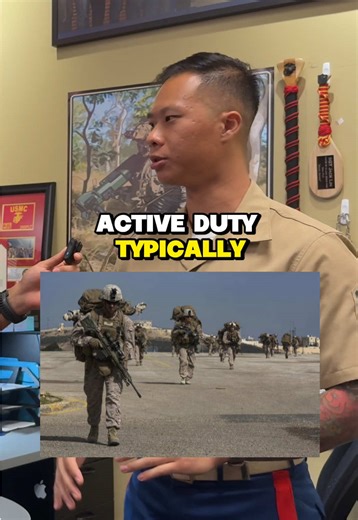 The difference between active duty and reserves 🫡 #military #marines #army #navy #airforce