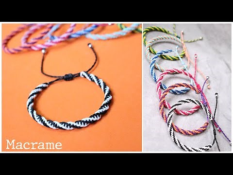 tutorial PULSERA de hilo fácil de 2 colores⚡️NUDO ESPIRAL DOBLE