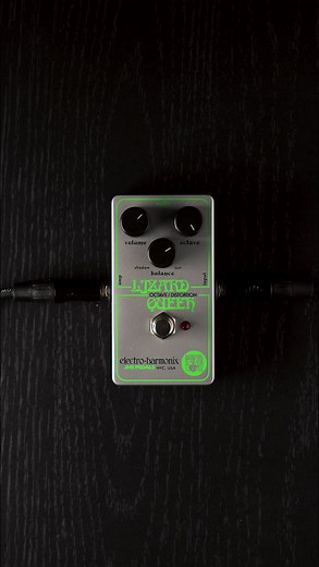 Electro-Harmonix Lizard Queen Octave Fuzz Pedal⁠ Step into the mesmerizing world of sound crafted by the collaborative genius of Josh Scott and graphic designer Daniel Danger. This pedal pays homage to the iconic 1970s Electro-Harmonix design ethos, capturing the essence of a bygone era.⁠ ⁠ Inside its sleek nano-sized frame lies a faithful recreation of Josh Scott's original circuit, preserving the authentic tones and vibes of the classic. But what truly sets the Lizard Queen apart is its ground