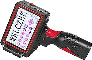 WK-02 Portable Intelligent Handheld Inkjet Printer, Printing Height (0.08-1 Inch) Inkjet Coding Machine for Logo Label Barcode Qr-Code Variable Data etc (Support 20 Languages)