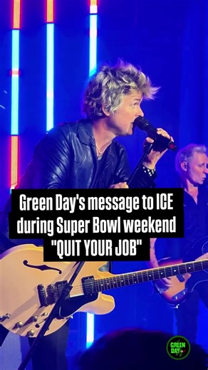 Last night in San Francisco, Green Day frontman Billie Joe Armstrong took the stage at the exclusive pre-Super Bowl concert at Pier 29 and delivered a bold message to agents of ICE, urging them to “quit your job and come join us on this side of the line