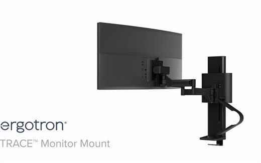 创新型的Trace显示器支架（黑色），建个模让大家360度无死角再看一遍。——爱格升（ergotron）
