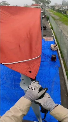 Fabric install #construction #rigging ng
