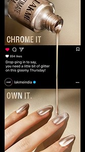 44 reactions · 18 comments | Drip too hard? Just your nails. Swipe on that chrome shine! Add to cart now! ️  LAKMĒ (chrome nails, nail paint, Lakmē nails, Mani, glitter nails) #Lakme #LakmeIndia #ChromeNails #GoldenNails #LakmeNails #Nailpaint g | I Love Lakme | Facebook