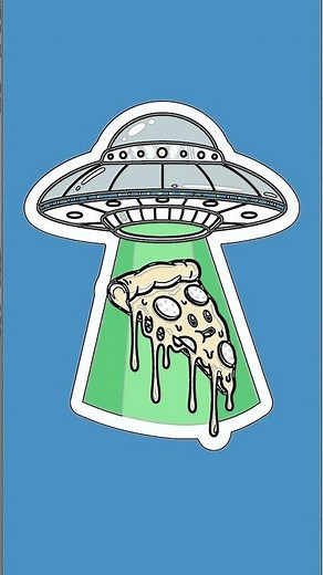 Easy Cartoon UFO & Melting Pizza Slice Drawing!