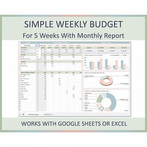 Weekly Budget Planner Template Excel Monthly Organizer Biweekly Editable Digital Budget Spreadsheet Budgeting Tool Personal Finance Tracker - Etsy
