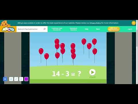 ABCya Balloon Pop Subtraction Online Game