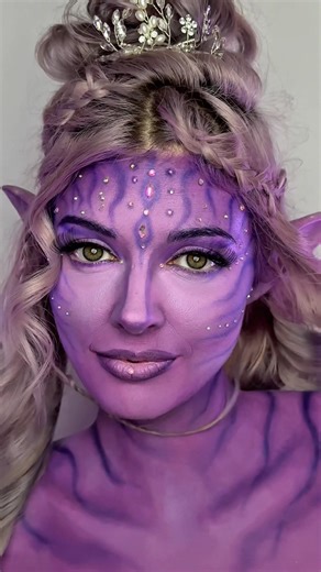 PURPLE AVATAR MAKE UP TUTORIAL💜 #avatarmakeup #avatar #makeuptutorial #makeupartist