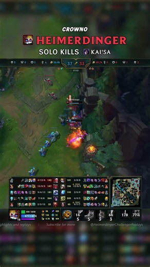 (Crowno) Heimerdinger SOLO KILLS Kai'Sa | EUW Master Patch 26.14 #shorts