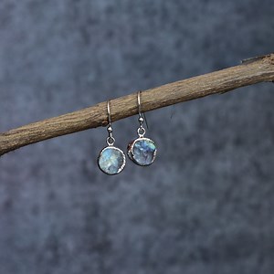Genuine Raw Moonstone Earrings* Raw Gemstone Earrings for Her* Sterling Silver Earrings* Healing Crystal Dangle* Handmade Small Earrings - Etsy