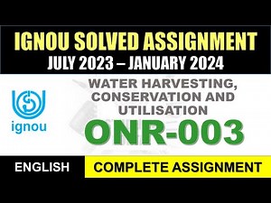 ONR 003 IGNOU Solved Assignment 2023-24 || onr-003 | In English | July 2023 to Jan 2024 | ONR 003