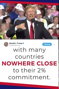 524K views · 24K reactions | I’m going to tell NATO you have to start paying your bills. The U.S. is spending far more on NATO than any other country. This is not fair, nor is it acceptable! | Donald J. Trump | Facebook