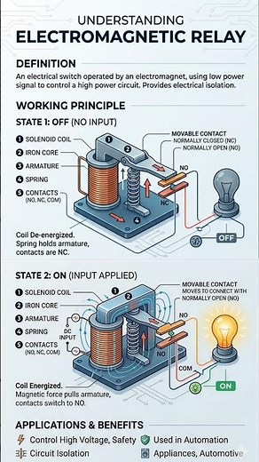 Electromagnetic Relay Control high voltage, safety and circuit Isolation #relay #electronic