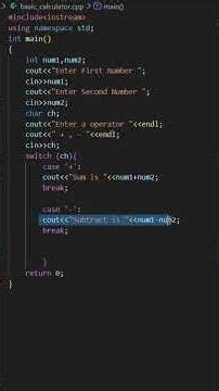 Sum or Substract with switch Statement in c++