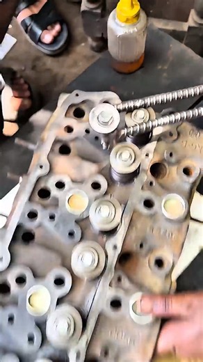 Engine Head Valve Cotter Installation Trick! #shortsfeed #mechanic #mechanictips