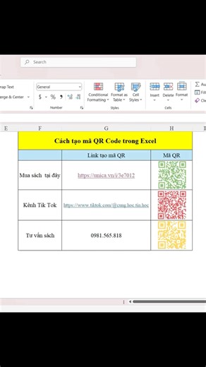 903K views · 3.5K reactions | Cách tạo mã Qr Code trong Excel #sachtinhocvanphong #exceltips #tinhocvanphong #excel #Word | Kỹ Năng Tin Học Văn Phòng | Facebook