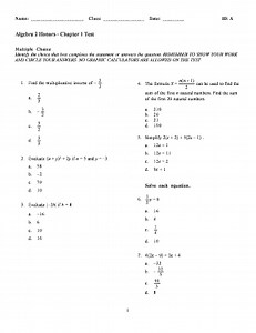 Fillable Online chapter 3 test form 1 answer key Fax Email Print - pdfFiller