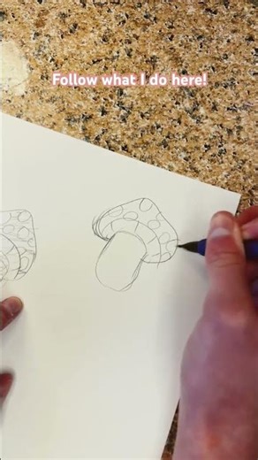 How I draw mushrooms! 🍄 #art #mushroom #sketch #artist #roadto50subs