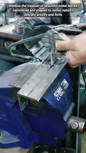 Hammering and shaping flat steel into stunning metallic foliage.