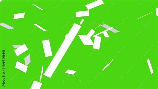White blank paper falling animation on green screen background. Paper sheet flying through air 4k footage. Sheets documents falling over green screen. Page sheet of paper is falling like a storm.