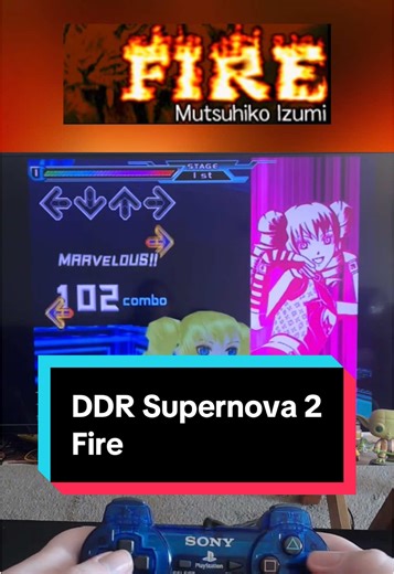 ✨Song: Fire by Mutsuhiko Izumi✨ Game: Dance Dance Revolution Supernova 2 (US Version) on PlayStation 2 #fyp #dancedancerevolution #ddrtiktok #rythmgame #retrogaming