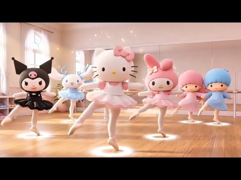 Hello Kitty Ballet Dance Class 🩰 Learn Ballet Steps for Kids | Fun Sanrio 3D Animation Video