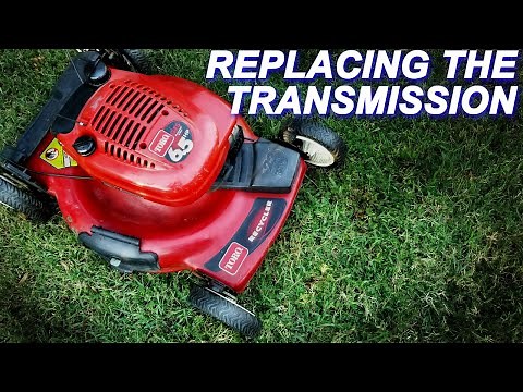 Replacing the transmission on a Toro Lawn Mower.