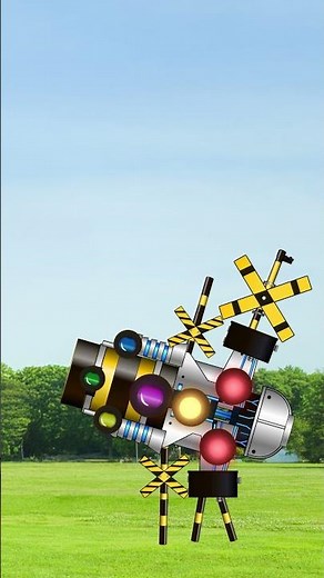 変形してドクターイエローを発車する変なふみきりカンカン 踏切アニメ Railroad Crossing fumikri Japan railroad crossing anime 新幹線