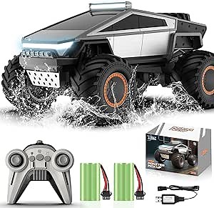 Remote Control Pickup Truck Toy Car, 1:12 Scale Monster Truck Toys with Alloy Shell Lights and Sounds, 4WD All Terrain Off-Road RC Car Boy Kids Toys for Ages 6+, Christmas Birthday Gift