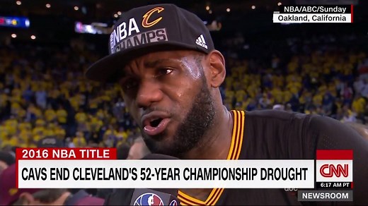 "Cleveland, this is for you!" LeBron James, an Akron, Ohio, native, shouted through tears in a post-game interview with ESPN. http://cnn.it/28JdD2h | CNN
