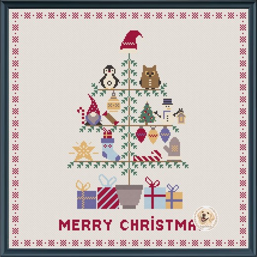Christmas Tree Sampler Cross Stitch Pattern, Winter Holiday Design (digital PDF, Instant Download) - Etsy