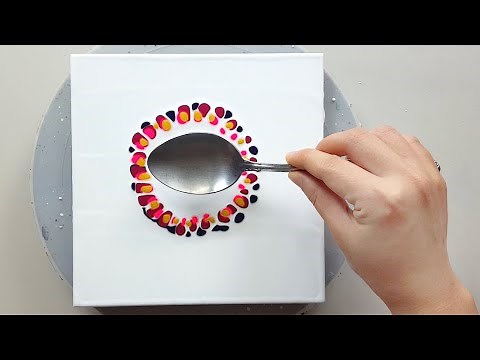 (1006) How to paint flowers with a spoon | Easy painting ideas | Designer Gemma77