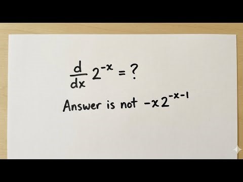 Common Derivative Mistake: d/dx (2^{-x}) | Exponential vs Power Rule