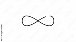 2D black simple thin line animation of loading infinity icon, HD video with transparent background, seamless loop 4K video representing abstract loaders. Stock Video