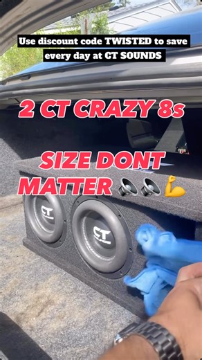Who says size matters? these things are putting in overtime. I was impressed at the CT Sounds Tropo 8 inch loaded enclosure package on the Great bang for your buck 🔈💪 What’s your favorite CT Sounds gear? #bassheads #subwoofer #ctsounds #hz #soundsystem #teamtwistedsounds #8s #spl #soundquality #caraudioinstallation #jlaudio #kickeraudio #skaraudio #sundownaudio #audiophiles | Matt Murphy