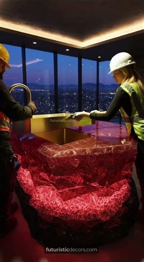 Ruby Kitchen Islands Made with Stone, Resin & Crystal Accents