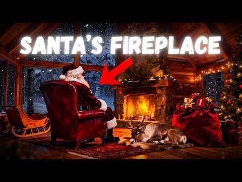 Cozy Christmas Fireplace 🔥 Crackling Fire & Snow Sounds for Sleep (No Music)