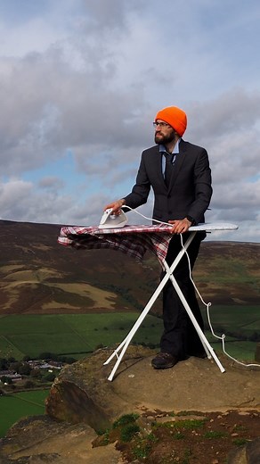 60 Second Docs on Instagram: "Extreme ironer Matt Battley @battleyman of New Zealand irons his clothes atop soaring mountain peaks, among other unlikely locations. From picturesque Scottish lakes to frozen caves, he’s traveled with his trusty ironing board to some of the world’s most incredible places."