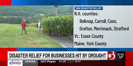 SBA offers drought disaster relief to New Hampshire, Vermont businesses