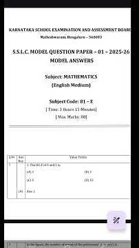 SSLC Maths 2026🔥Modal Paper MCQ|Q1-Q4 |1 Mark Must Solve 💯 #shorts #mathematicclass10 #maths #exam
