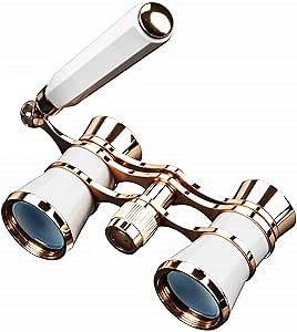 3X25 Opera Glasses Binoculars Compact with Adjustable Handle & Chain for Adults Women in Musical Concert