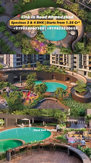 Harshit Shah | Soul Soil Realtor on Instagram: "3 & 4 BHK Premium Affordable Apartment details👇🏻 📍Link In Road, Nr SP Ring Road , Ahmedabad 3 BHK - 1.35 Cr* onwards 4 BHK - 1.70 Cr* onwards Specification: • 3 & 4 BHK Premium Apartments • 3 BHK Size: 1315 Sq Feet Carpet • 4 BHK Size: 1705 Sq Feet Carpet ( As seen in this video ) • 4 BHK Size: 1860 Sq Feet Carpet • Personal Foyer • Elevator with Personal Access • Servant Room ( Option ) Project Speciations: • 14 Storey • Simplex & Penthouse • B