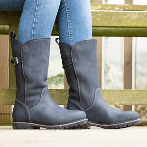 Quebec Pull On Waterproof Navy Boots - Bareback Footwear