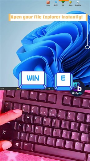 Stop Clicking! The Fastest Way to Open File Explorer 📂 #Windows11 #PCTips #KeyboardShort #bitbybit